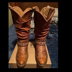 Women Cuadra Python Western Boots Size 8